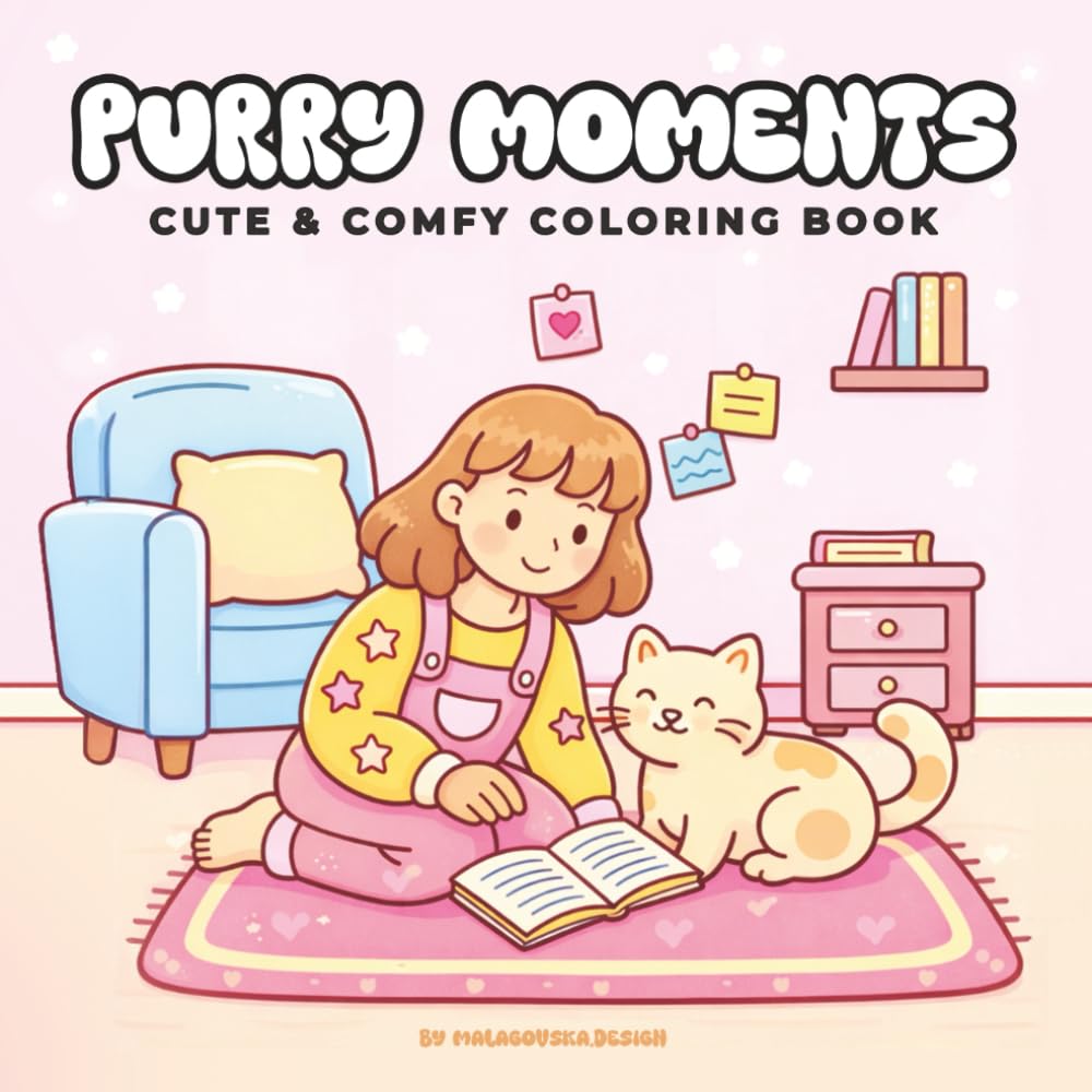 Purry Moments — Cute & Comfy Coloring Book by malagovska.design